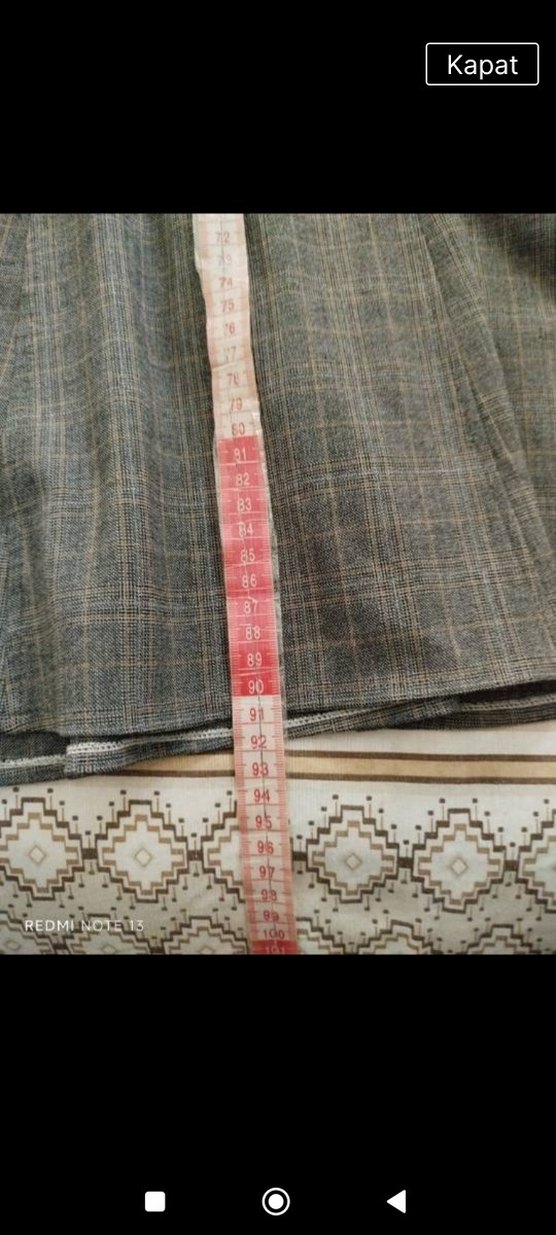 Gri Uzun Keten Piliseli Kadın Etek - Görsel 5