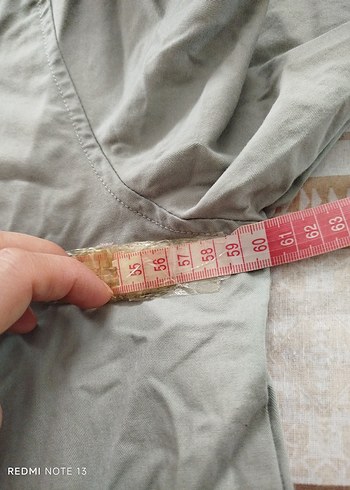 Düğmeli Bej Keten Kadın Ceket - Görsel 8