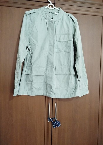 Düğmeli Bej Keten Kadın Ceket - Görsel 2