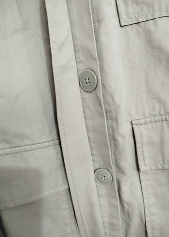 Düğmeli Bej Keten Kadın Ceket - Görsel 10