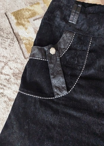 Siyah Süet Uzun Kadın Etek - Görsel 4