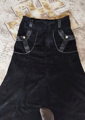 Siyah Süet Uzun Kadın Etek - Görsel 2