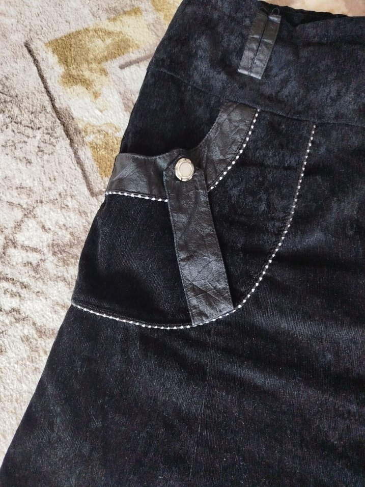 Siyah Süet Uzun Kadın Etek - Görsel 4