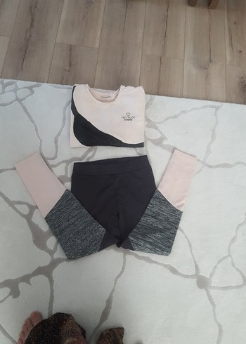 LC Waikiki Kız Gri Baskılı Sweatshirt ve Eşofman Takımı