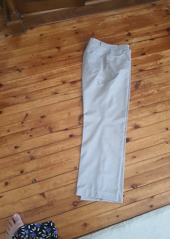 Bej Midi Kumaş Kadın Pantolon