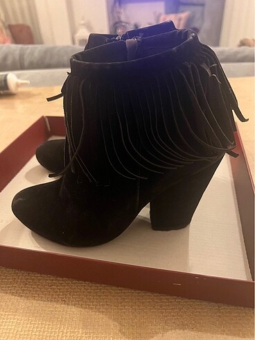 38 Beden siyah Renk Nubuk bootie