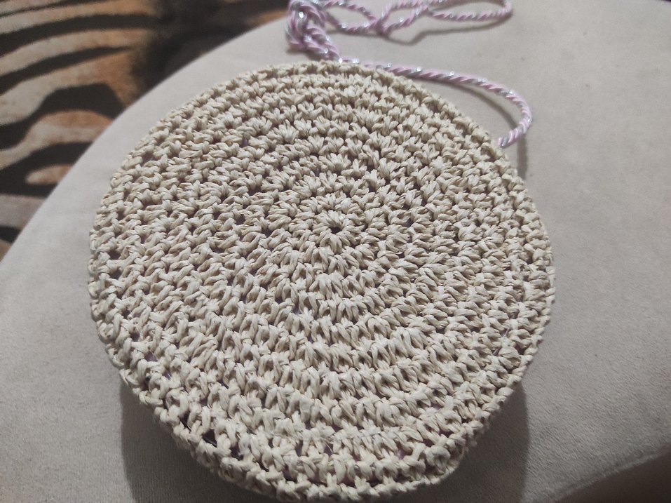 Bej Kedi Figürlü Örgü Çanta - Görsel 2