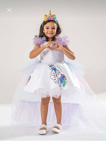 Yağmur Kostüm Kız Çocuk Unicorn Elbise