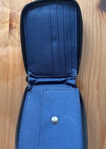 Koyu Mavi Kot Kumaş Fermuarlı Erkek Cüzdanı - Görsel 6