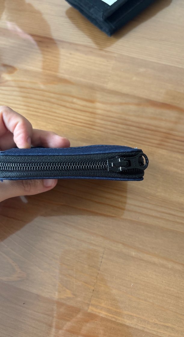 Koyu Mavi Kot Kumaş Fermuarlı Erkek Cüzdanı - Görsel 4