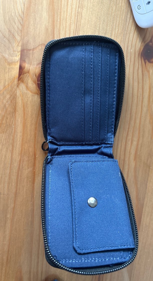 Koyu Mavi Kot Kumaş Fermuarlı Erkek Cüzdanı - Görsel 5