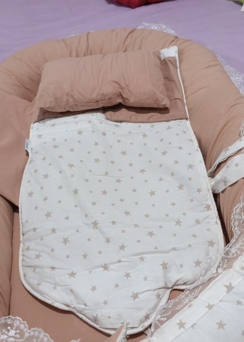 Nakış Detaylı Bej Bebek Uyku Seti - Görsel 4