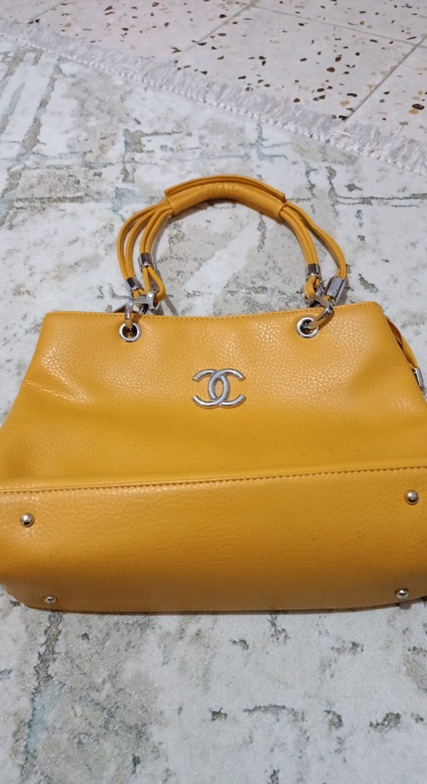 Sarı Deri Kadın Omuz Çantası - Görsel 2