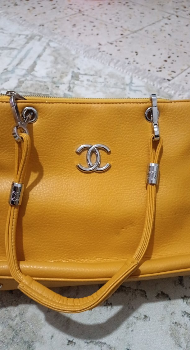 Sarı Deri Kadın Omuz Çantası - Görsel 5