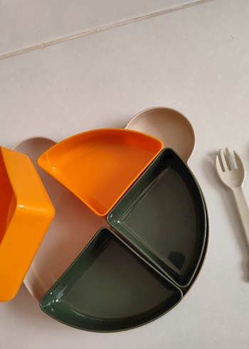 Çocuklar için bölmeli tabak, çatal ve kaşık seti - Görsel 3