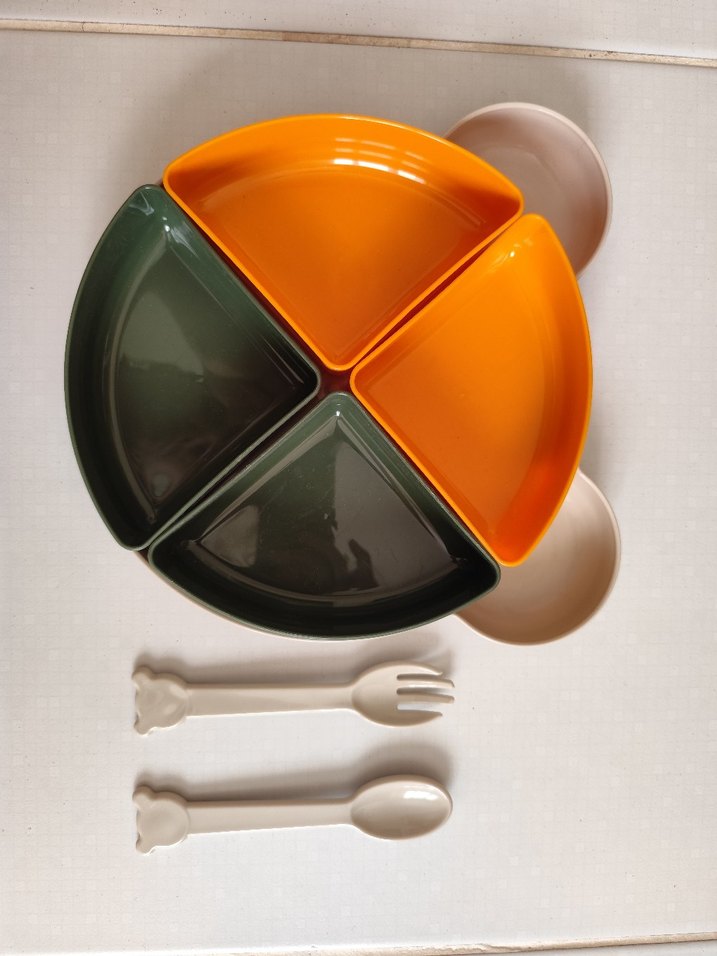 Çocuklar için bölmeli tabak, çatal ve kaşık seti - Görsel 2