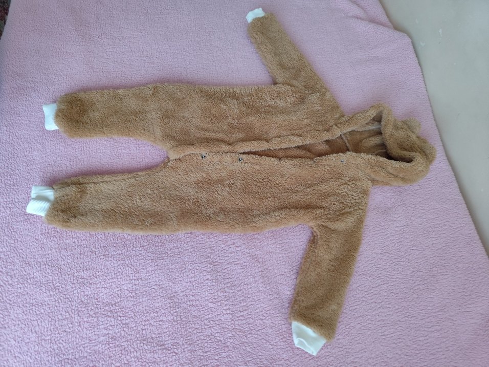 Yeni ,Kahverengi Kürklü Bebek Tulumu - Görsel 3