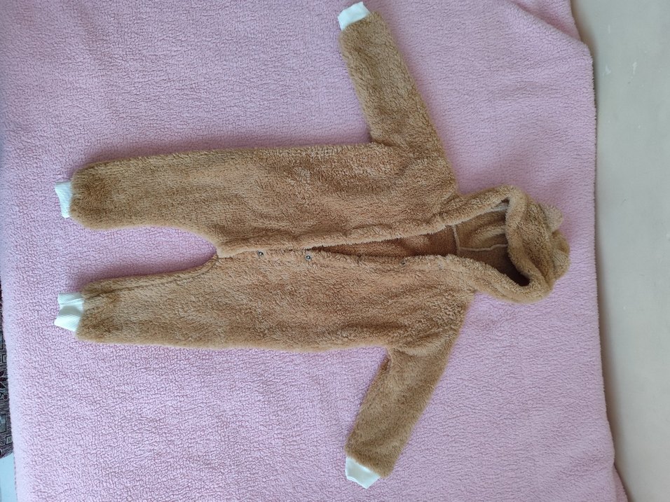 Yeni ,Kahverengi Kürklü Bebek Tulumu - Görsel 2