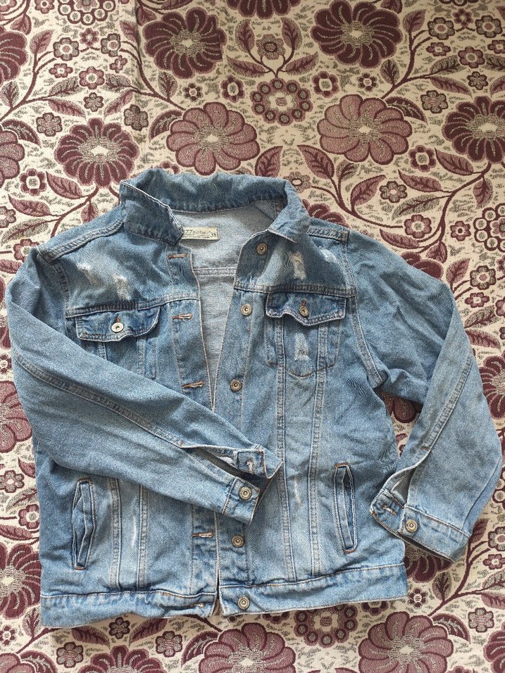 Kadın Mavi Denim Düğmeli Ceket - Görsel 2