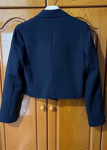 Henz Kısa Lacivert Kadın Blazer Ceket - Görsel 3