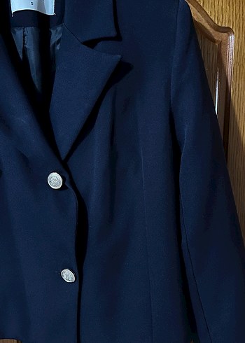 Henz Kısa Lacivert Kadın Blazer Ceket - Görsel 4