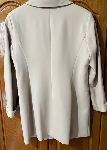 Bej Kadın Tek Düğmeli Blazer - Görsel 3