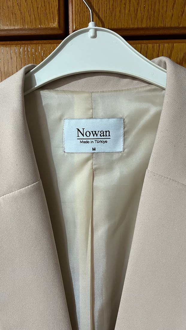 Bej Kadın Tek Düğmeli Blazer - Görsel 2