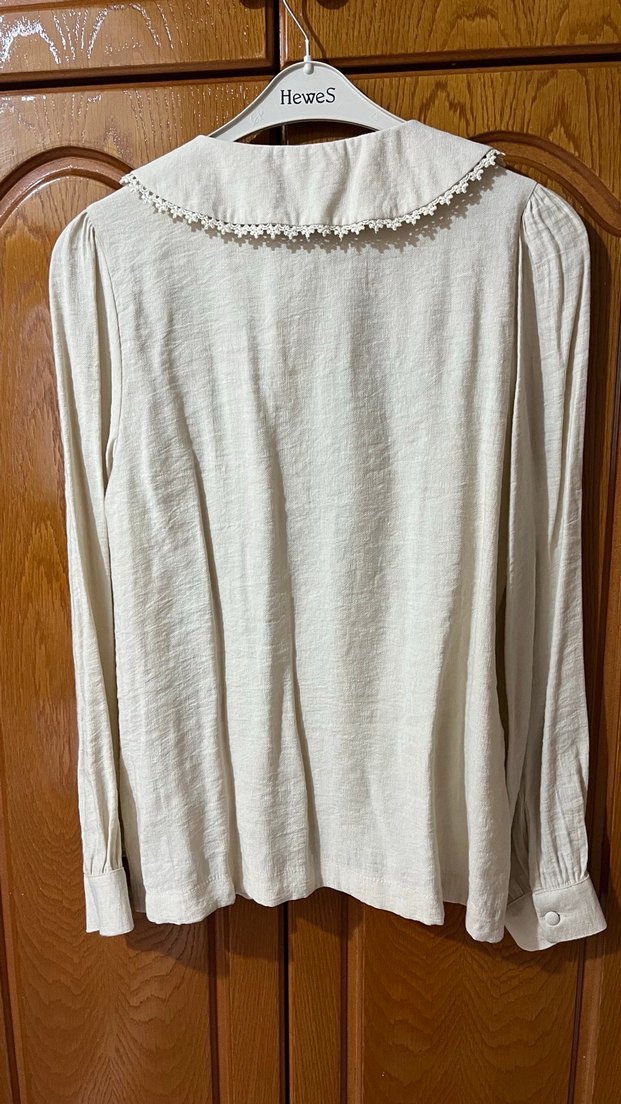 Nakışlı Bej Keten Gömlek - Görsel 3