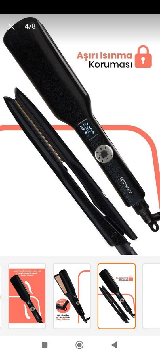 Gri Dijital Ekranlı Saç Düzleştirici - Görsel 3