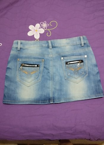 Mavi Denim Mini Etek - Görsel 2