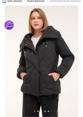 Siyah Fermuarlı Kadın Kışlık Mont - Görsel 8