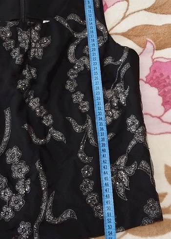 Siyah Payetli Kolsuz Mini Bluz - Görsel 6