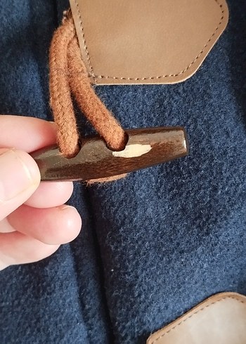 Erkek Çocuk Kapüşonlu Lacivert Düğmeli kaban - Görsel 4