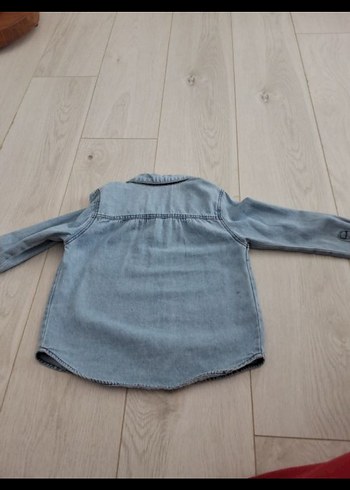 kız Çocuk Mavi Denim Gömlek - Görsel 3