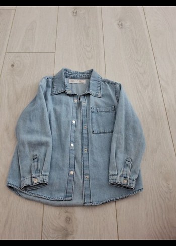kız Çocuk Mavi Denim Gömlek - Görsel 2