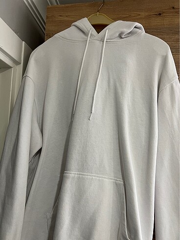 Beyaz düz sweatshirt