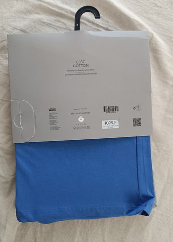 Gri Baskılı Tişört ve Mavi Şortlu Erkek Pijama Takımı - Görsel 3