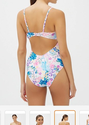 Çiçek Desenli Bağcıklı Kadın Mayo penti - Görsel 4