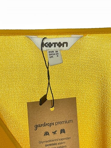 36 Beden sarı Renk Koton Bluz %70 İndirimli.