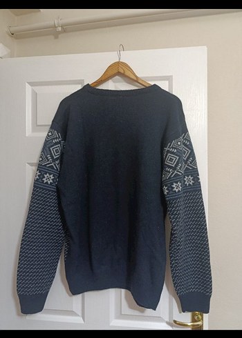 Bohem Gri Desenli Erkek Triko Kazak xl - Görsel 3