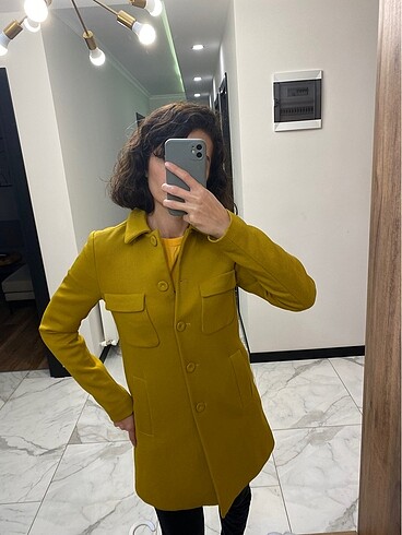 xs Beden sarı Renk Zara kaban