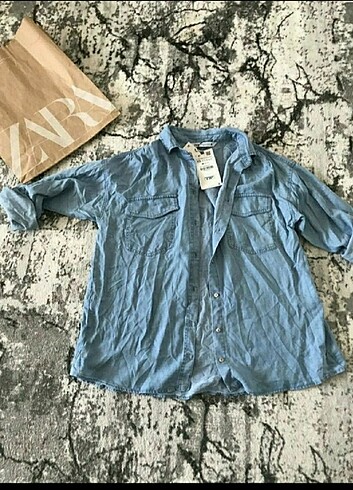 xs Beden mavi Renk Zara yumusak Jean gömlek 
