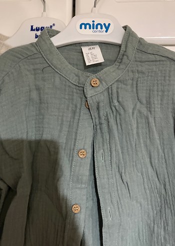 H&M Gri Erkek Çocuk Keten Gömlek