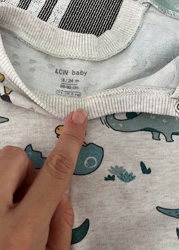 LC Waikiki Erkek Bebek Dinazor Desenli Gri Takım