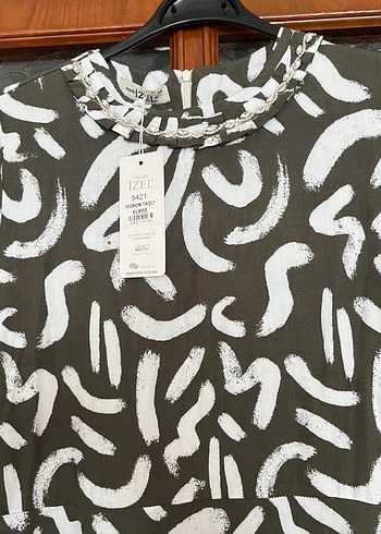 Zara Uzun Kollu Zebra Desenli Uzun Elbise