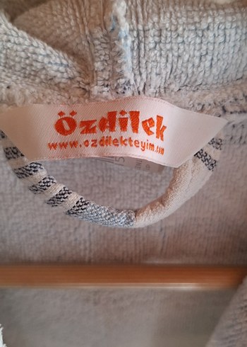 Erkek Çocuk Kapüşonlu Bornoz Mavi Çizgili 9_10 yaş - Görsel 5