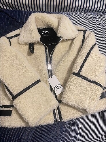 Zara yünlü biker ceket