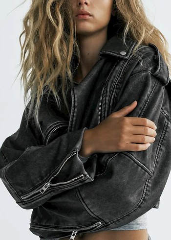 Zara deri biker ceket