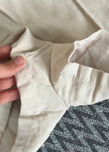 s Beden ten rengi Renk Bej Kadın Yüksek Bel Keten Mini Şort