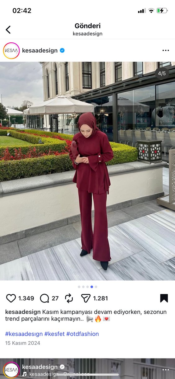 Kesaa desing bordo takım - Görsel 2